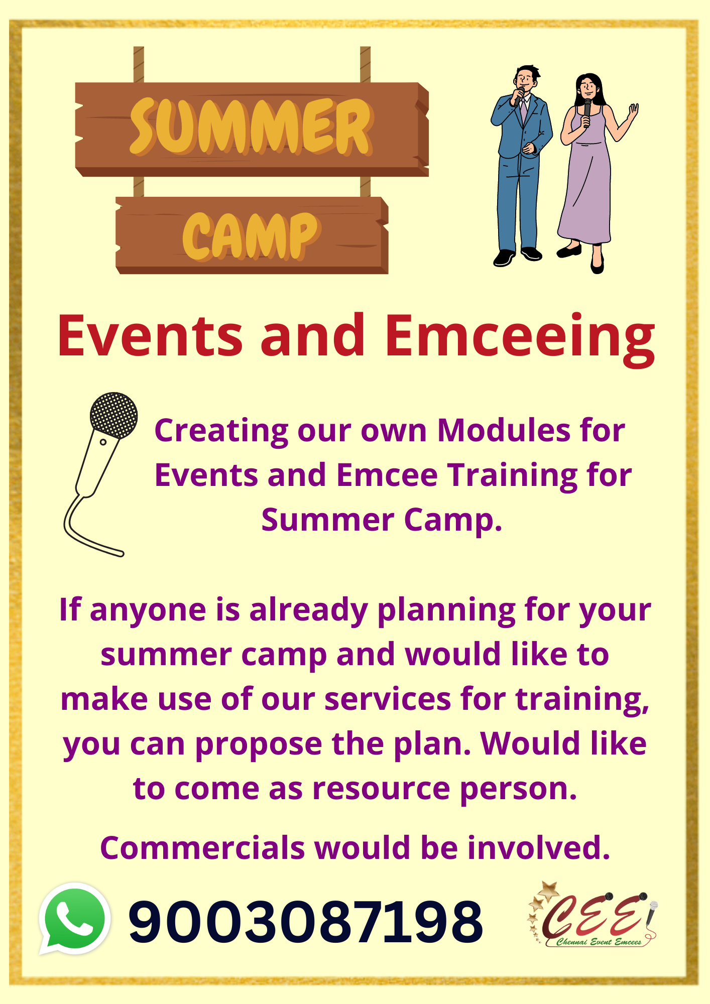 Events and Emcee Training Summer Workshop by Chennai Event Emcees