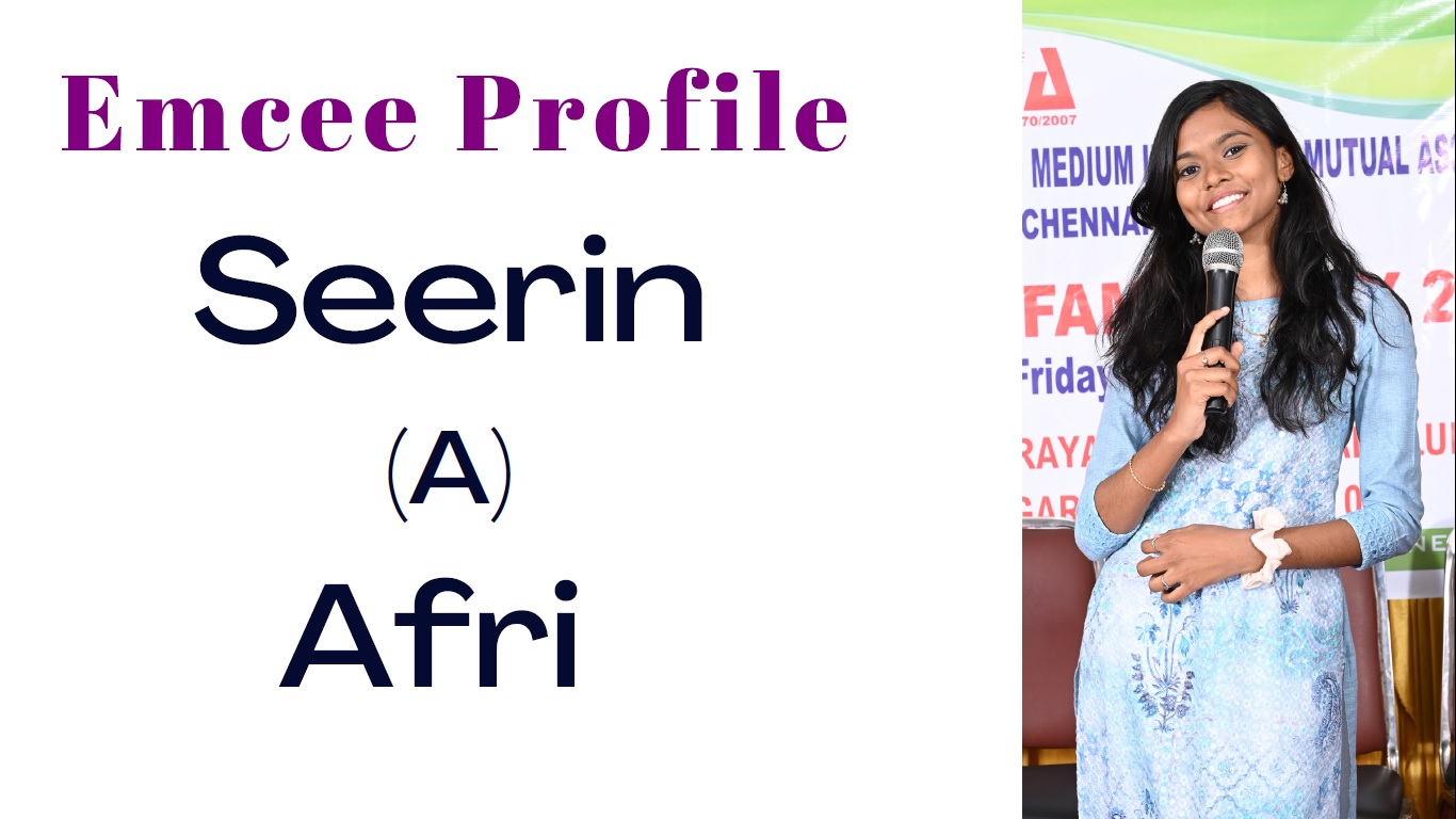 Female Emcee Afridha Seerin from Chennai