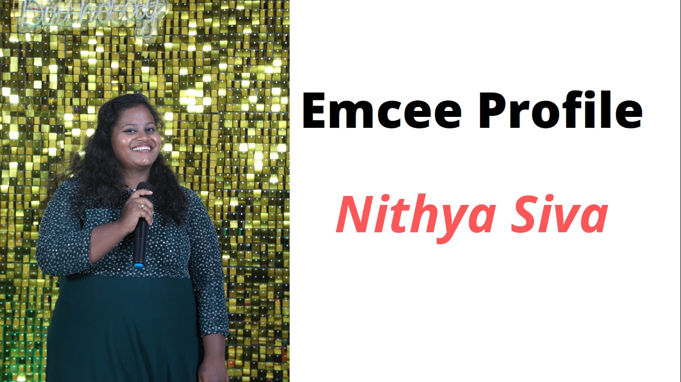 Female Emcee Nithya Siva from Chennai