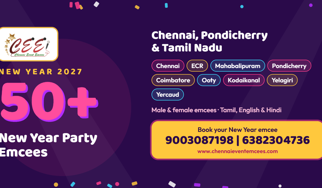 Book New Year’s Eve Emcees 2027 | Chennai, Pondicherry & Hill Stations